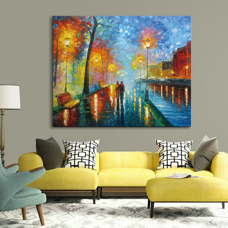 Canvas Wall Art Romantic Oil Painting On Canvas - Click Image to Close